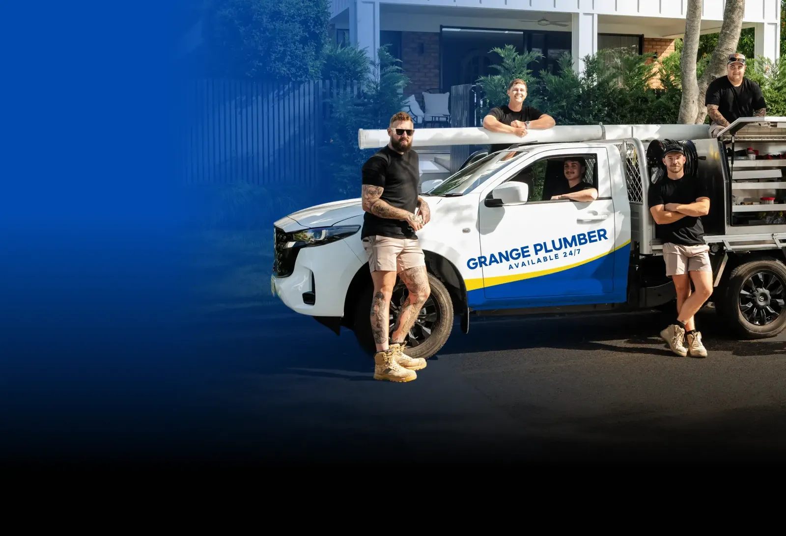 Grange Plumber team with the ute